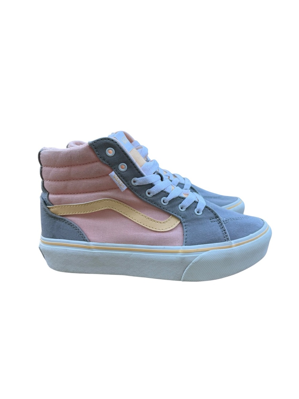 Vans High Top Colorblock Sneakers - Pink, Gray, Yellow